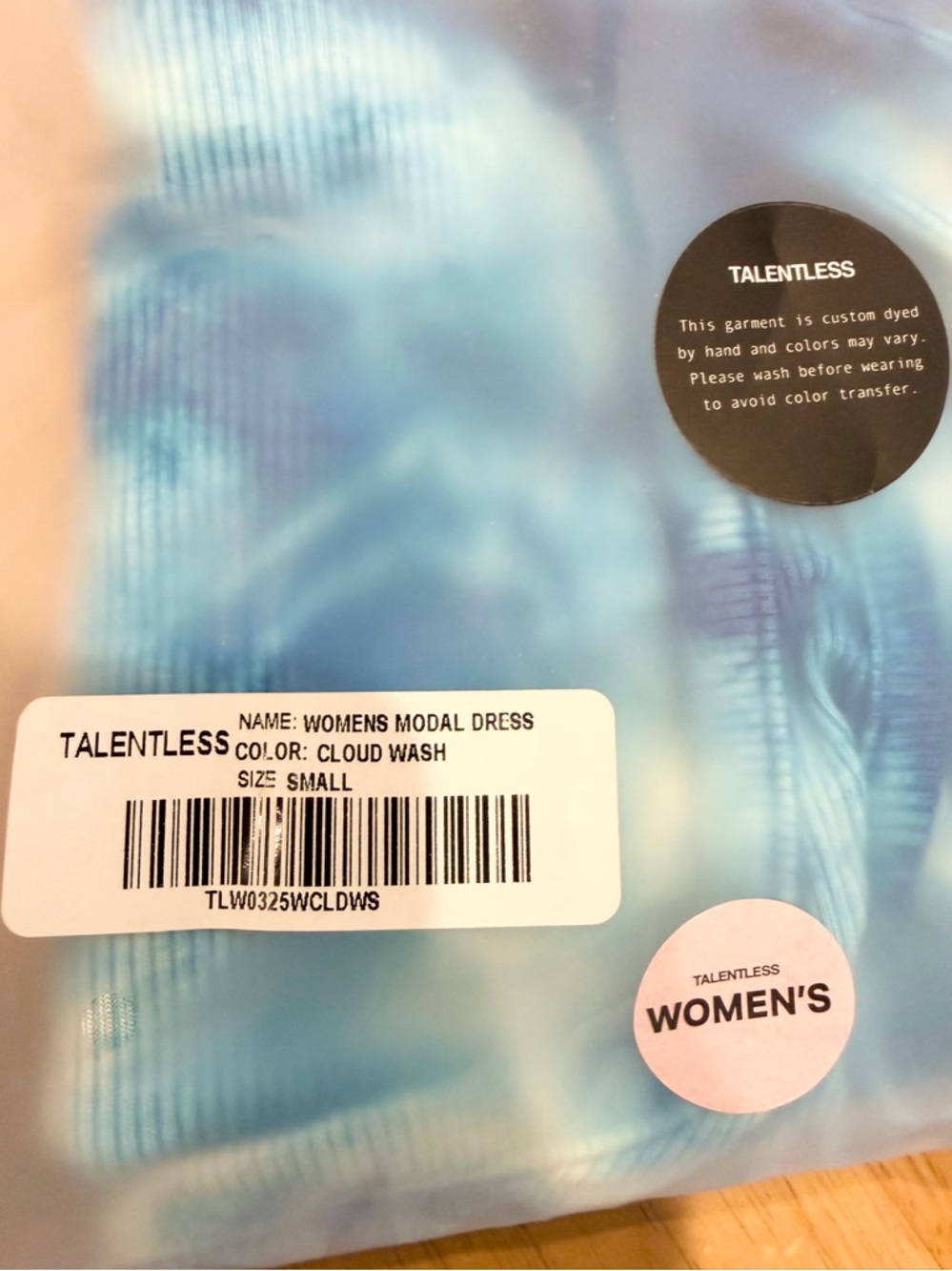 Talentless Aqua Tie Dye Tank Dress Mini Size S Bodycon Beach $49 - Picture 4 of 4